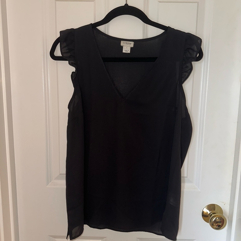 J. Crew Black tank top blouse size 6